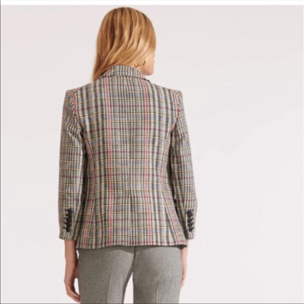 Veronica Beard Empire Dickey Jacket Multicolored Houndstooth-Inspired Plaid, NWT - Picture 4 of 5